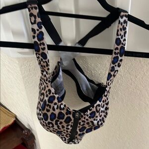 Victoria's Secret Leopard Print Sports Bra - Blue and Black